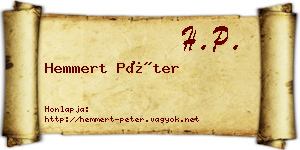 Hemmert Péter névjegykártya