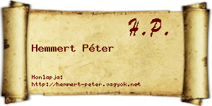 Hemmert Péter névjegykártya