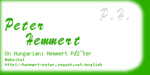 peter hemmert business card